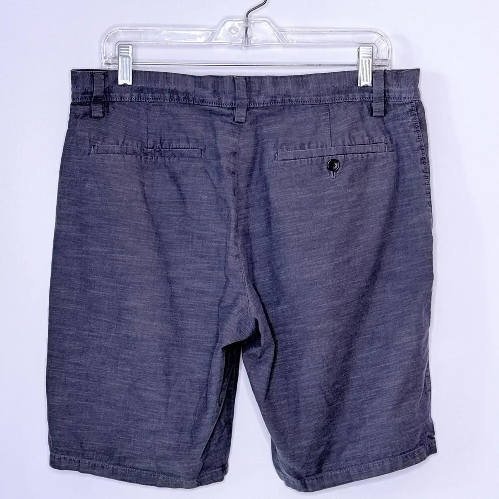 BANANA REPUBLIC Mens Sz 32 VNTG Flat Front Aiden Shorts Blue Heather Preppy Y2K